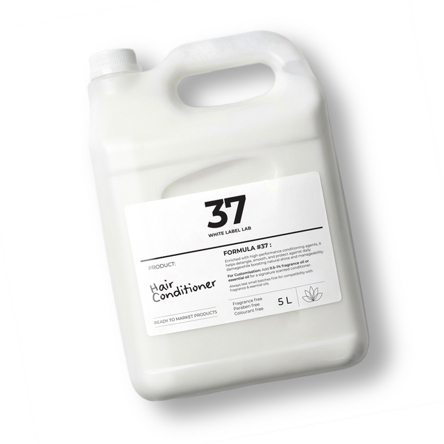 5 L jerry can of Brightpack hair conditioner for bulk salon and retail use.