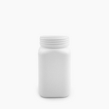 400 g  HDPE Square Jar (63 mm Neck) - No Closure - White