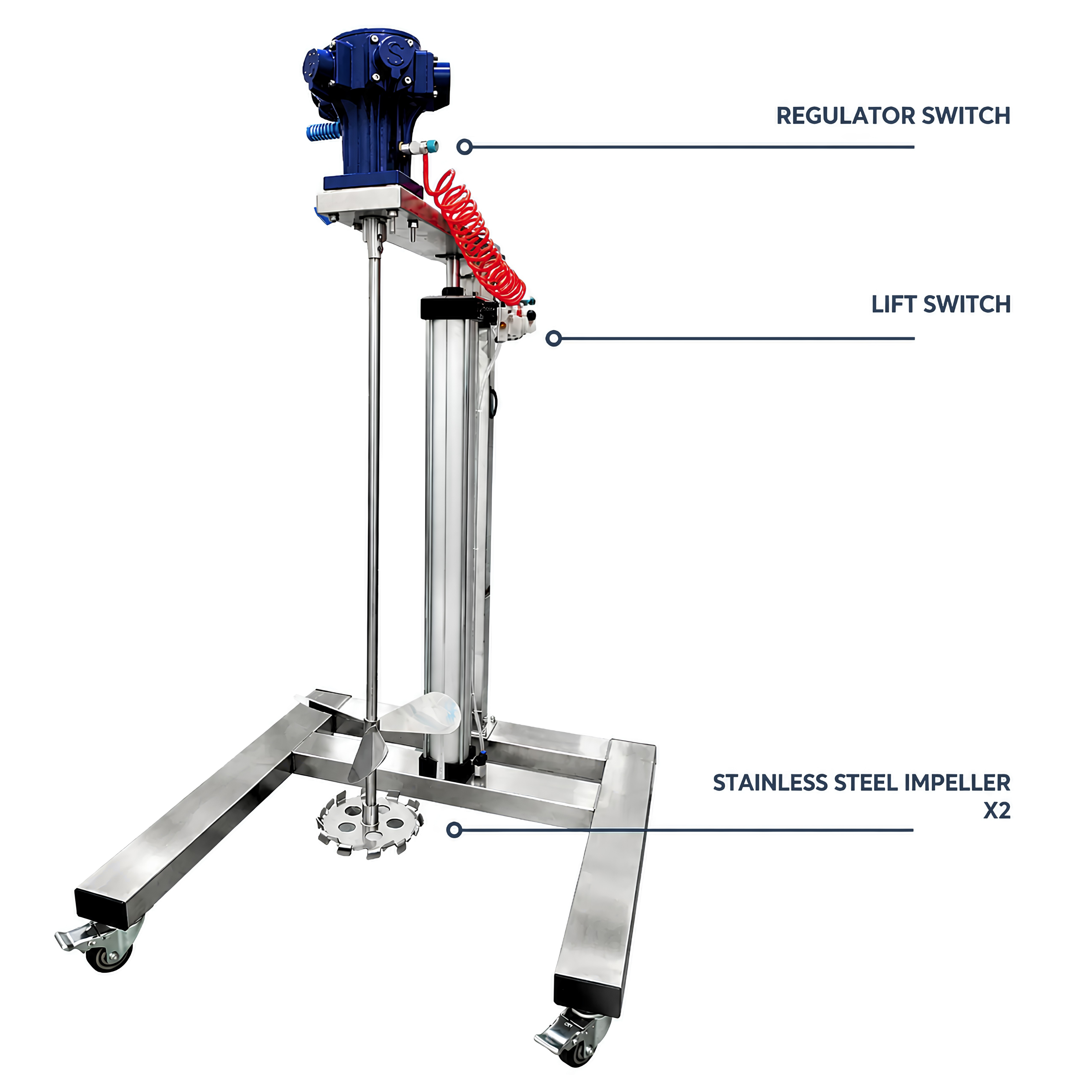 SPRALL Pneumatic Mixer with Pneumatic Lift 200
