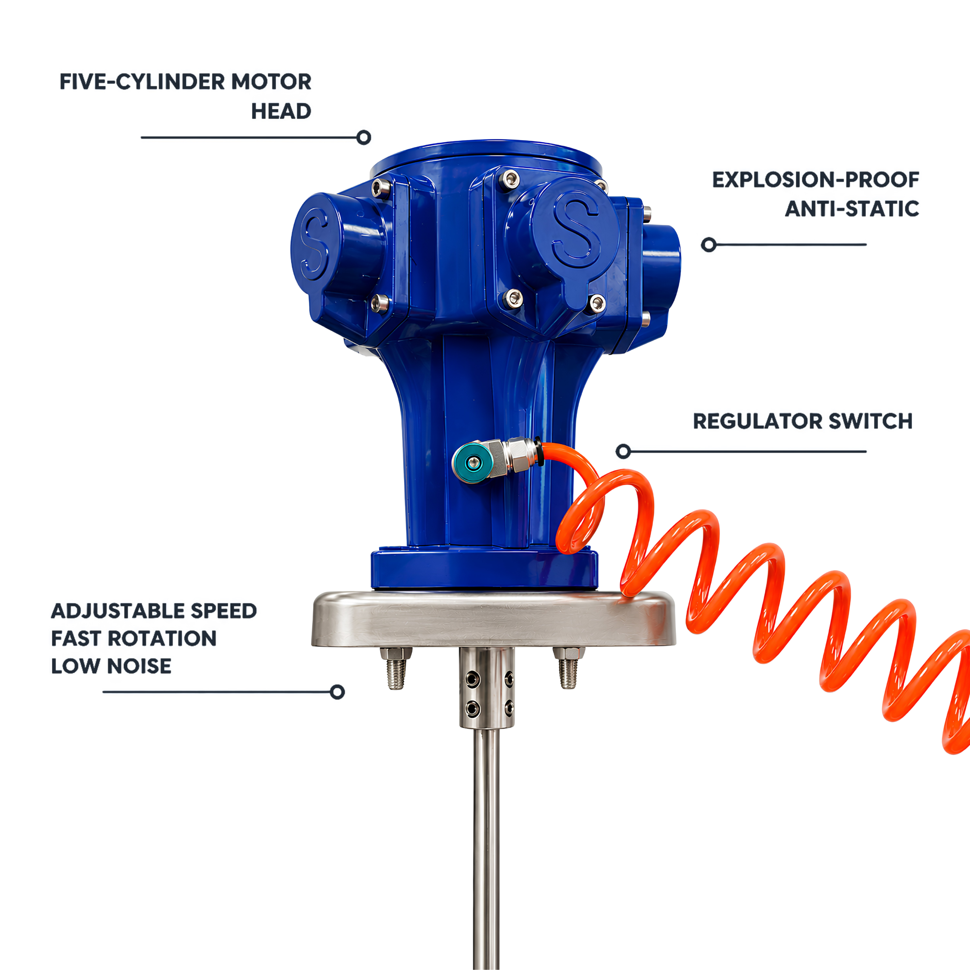 SPRALL Pneumatic Mixer with Pneumatic Lift 200