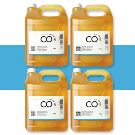 4 x 5Kg Cocamide DEA in bottle, coconut-derived surfactant for foaming, thickening, and stabilising shampoos, body washes, and cleansers