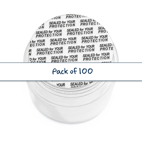 50.6mm Pressure-Sensitive Seal designed for 53mm neck 150ml PET jars. Provides a secure, reliable seal with easy pressure-sensitive application.