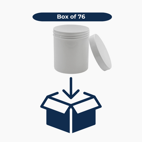 500 g Cosmetic Jar (90 mm neck) - White with White Lid