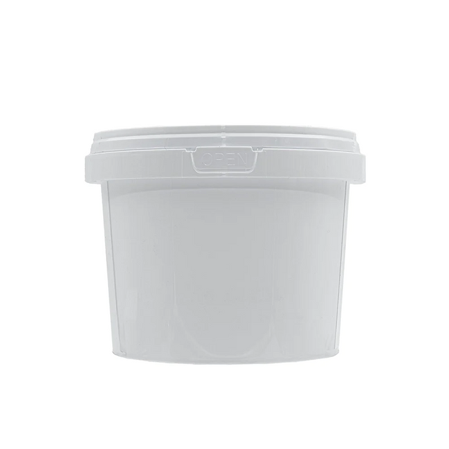 White plastic bucket with lid – 500ml size