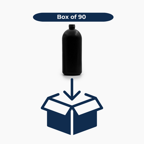 500 ml HDPE Boston Bottle (24 mm neck) - No Closure - Black