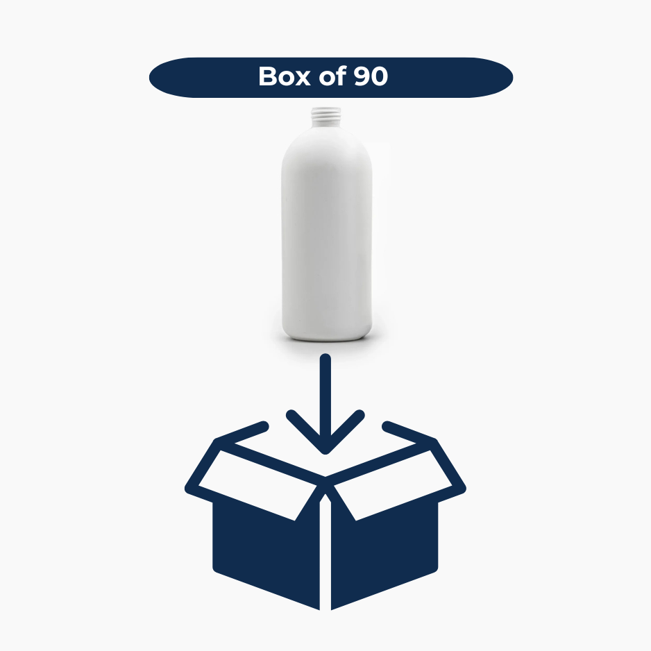 500 ml HDPE Boston Bottle (24 mm neck) - No Closure - White