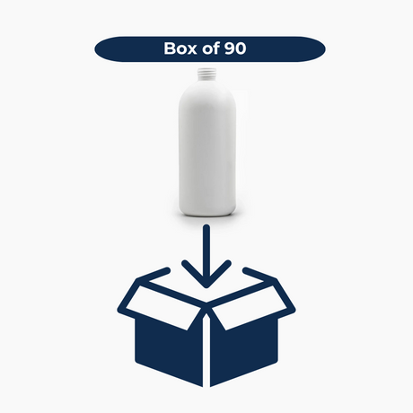 500 ml HDPE Boston Bottle (24 mm neck) - No Closure - White