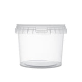 Clear plastic bucket with lid – 500ml size