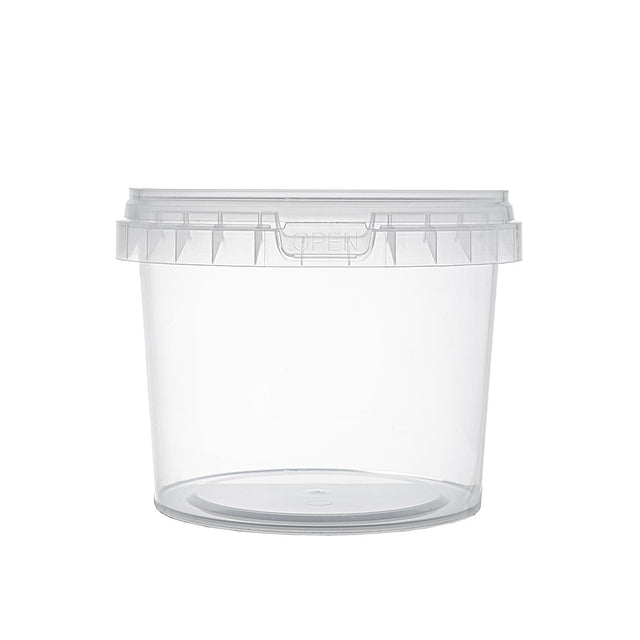 Clear plastic bucket with lid – 500ml size