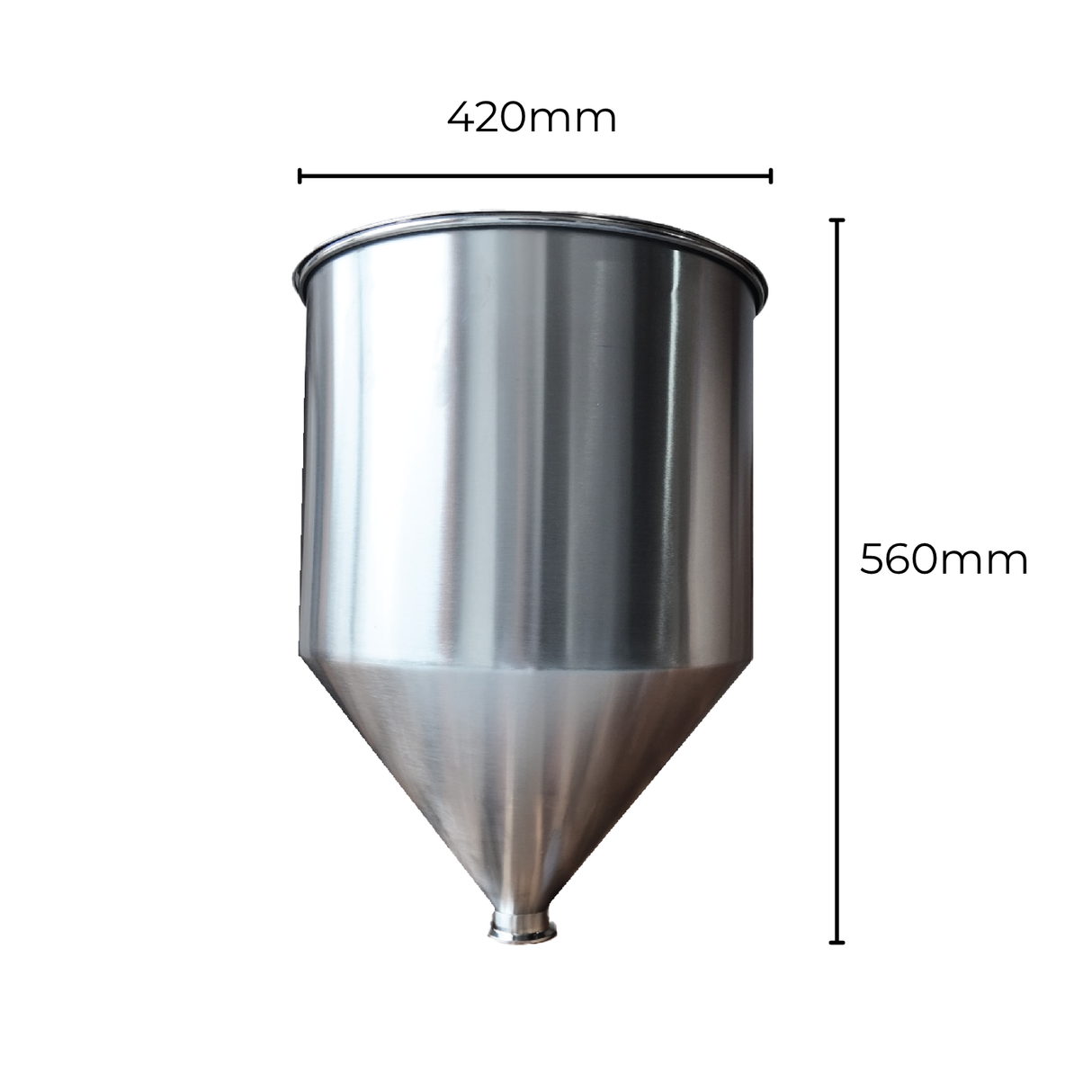 industrial 50L hopper tank dimensions 420mm x 560mm