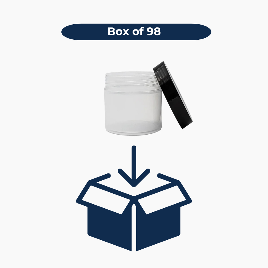 50 g Cosmetic Jar (50 mm neck) - Natural with Black Lid
