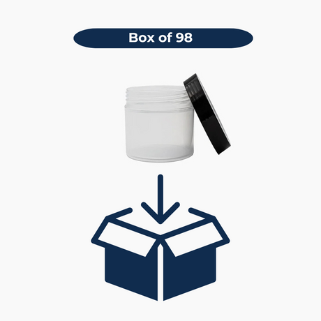 50 g Cosmetic Jar (50 mm neck) - Natural with Black Lid