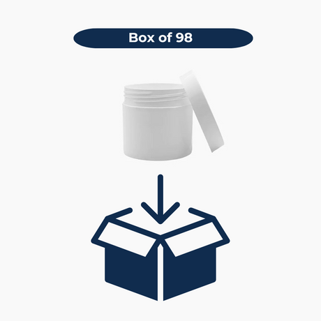 50 g Cosmetic Jar (50 mm neck) - White with White Lid