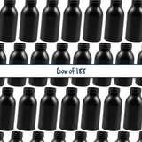 The 50ml Black HDPE Boston Tall Bottle 24/410 mm, is a compact and stylish packaging option designed for a variety of liquids, including essential oils, serums, and personal care products.