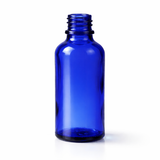 Blue 50ml glass dropper bottle, empty cosmetic packaging for serums, oils and skincare formulations