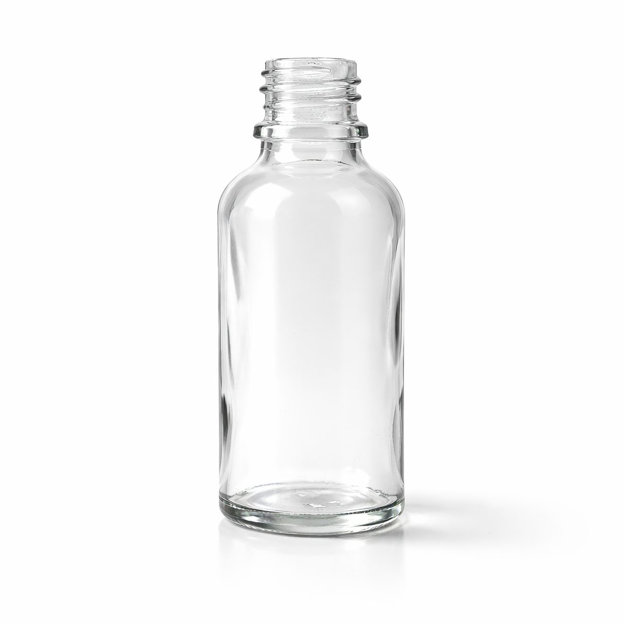 Clear 50ml glass dropper bottle, empty cosmetic packaging for serums, oils and skincare formulations