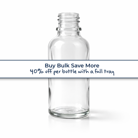 Buy bulk save more, clear 50ml glass dropper bottle, empty cosmetic packaging for serums, oils and skincare formulations