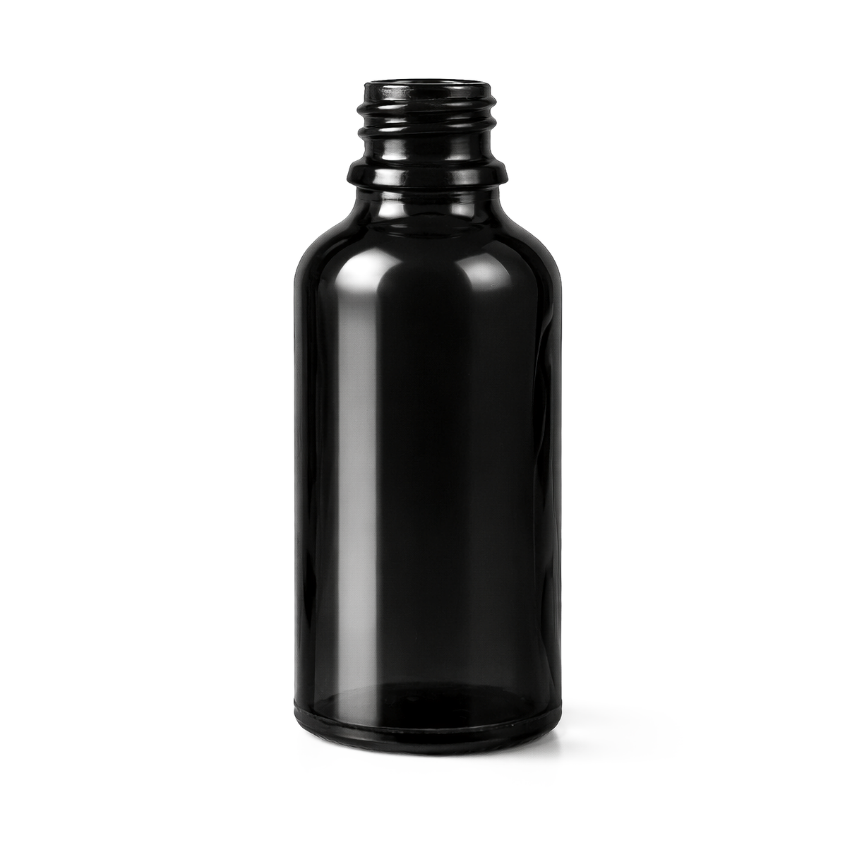 Black 50ml glass dropper bottle, empty cosmetic packaging for serums, oils and skincare formulations