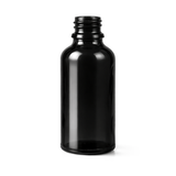Black 50ml glass dropper bottle, empty cosmetic packaging for serums, oils and skincare formulations