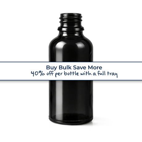 Buy bulk save more, black 50ml glass dropper bottle, empty cosmetic packaging for serums, oils and skincare formulations