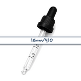 Black glass pipette dropper for cosmetic bottles, ideal for precise dispensing of serums, oils and skincare liquids ideal for 50ml bottles