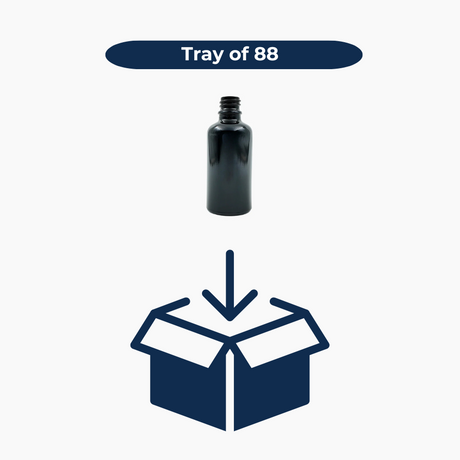 50ml Glass Dropper Bottle (18mm neck) - No Closure - Black