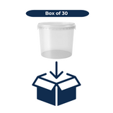 Clear 5L bucket with a box icon and 'Box of 30' text on a white background
