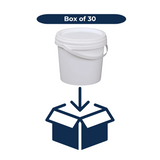 White 5L bucket with a box icon and 'Box of 30' text on a white background