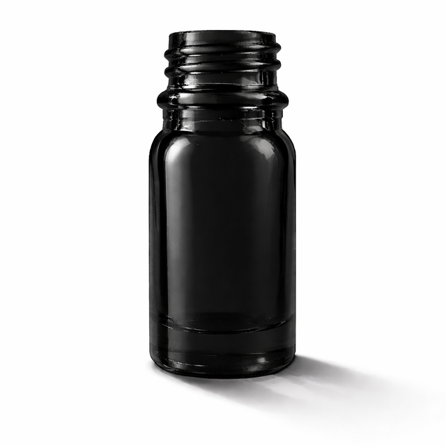 5ml black glass dropper bottle, empty cosmetic packaging for serums, oils and skincare formulations