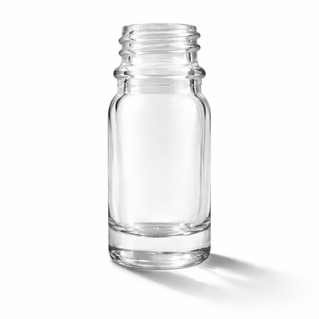 clear 5ml glass dropper bottle, empty cosmetic packaging for serums, oils and skincare formulations