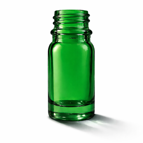 Green 5ml glass dropper bottle, empty cosmetic packaging for serums, oils and skincare formulations
