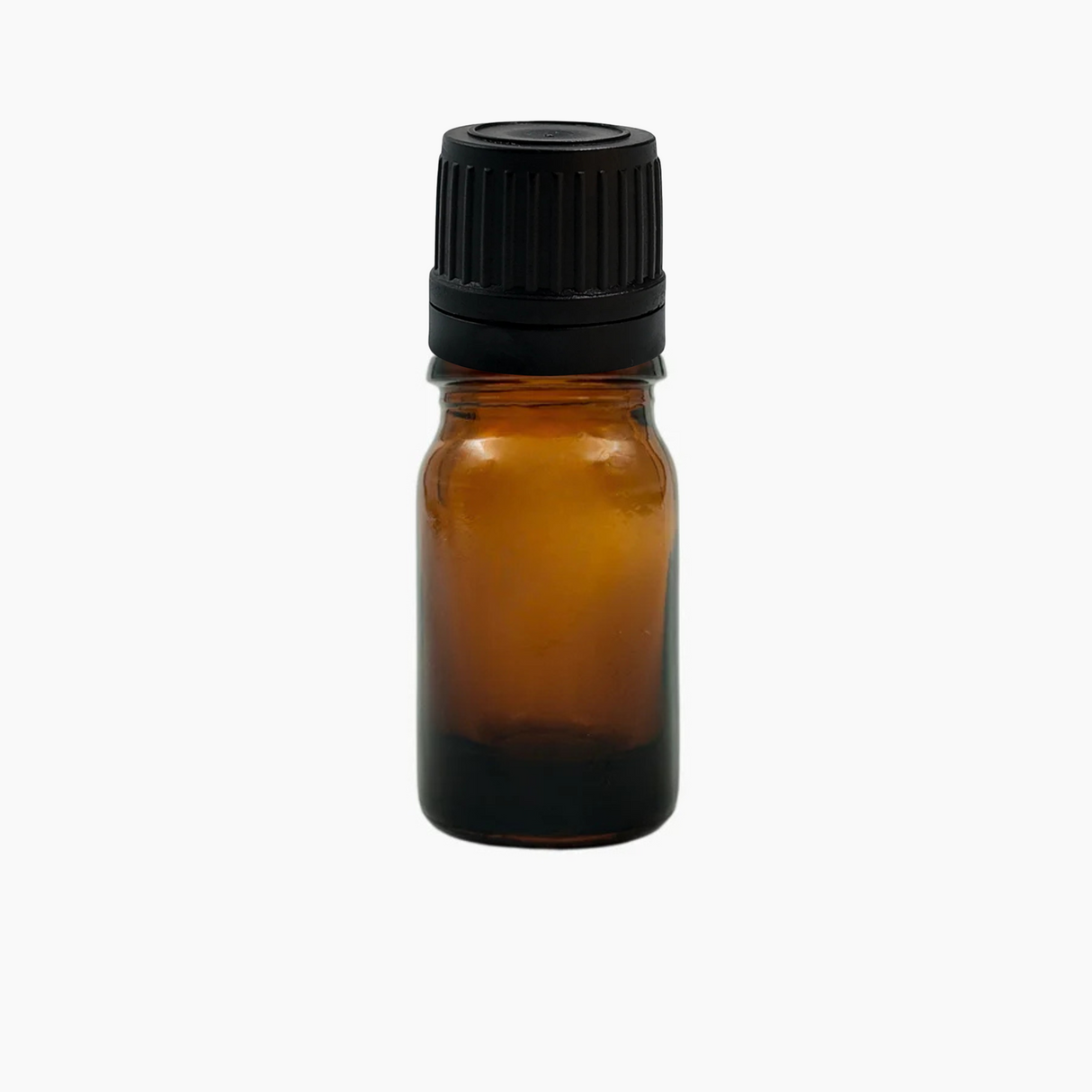 5ml amber glass bottle with black dropper cap