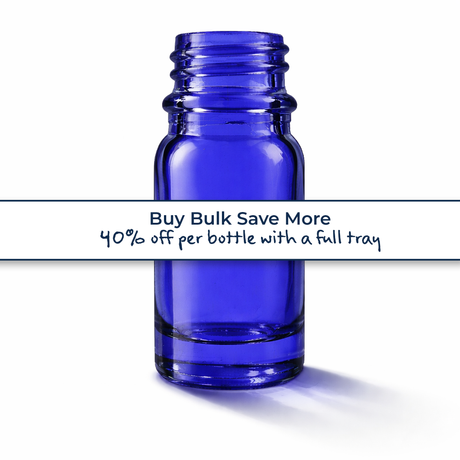 Buy bulk save more 5ml blue glass dropper bottle, empty cosmetic packaging for serums, oils and skincare formulations