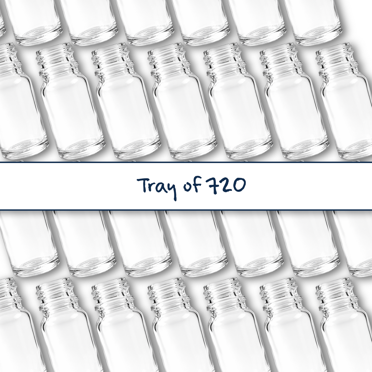 Collection of clear 5ml glass dropper bottles, empty cosmetic packaging for serums, oils and skincare formulations