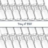 Collection of clear 5ml glass dropper bottles, empty cosmetic packaging for serums, oils and skincare formulations