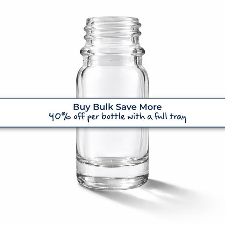 Buy bulk save more clear 5ml glass dropper bottle, empty cosmetic packaging for serums, oils and skincare formulations