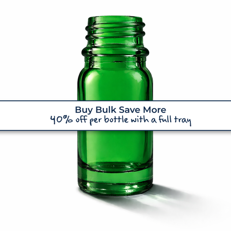 Buy bulk save more, green 5ml glass dropper bottle, empty cosmetic packaging for serums, oils and skincare formulations