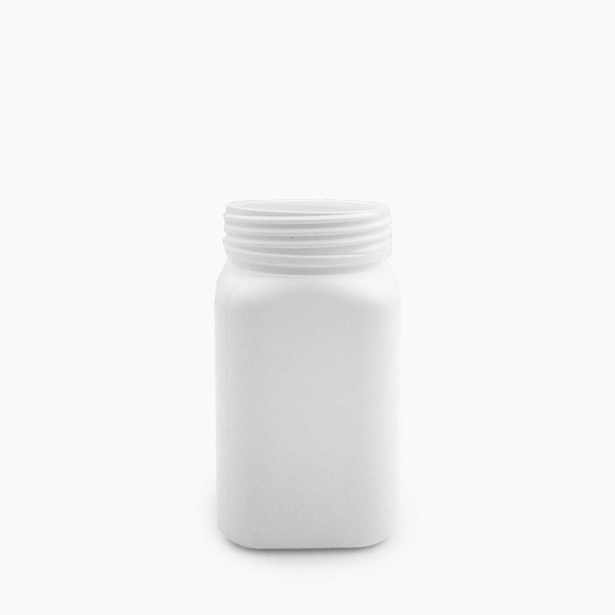 400 g  HDPE Square Jar (63 mm Neck) - No Closure - White