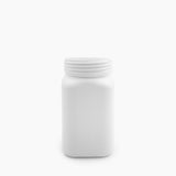 400 g  HDPE Square Jar (63 mm Neck) - No Closure - White
