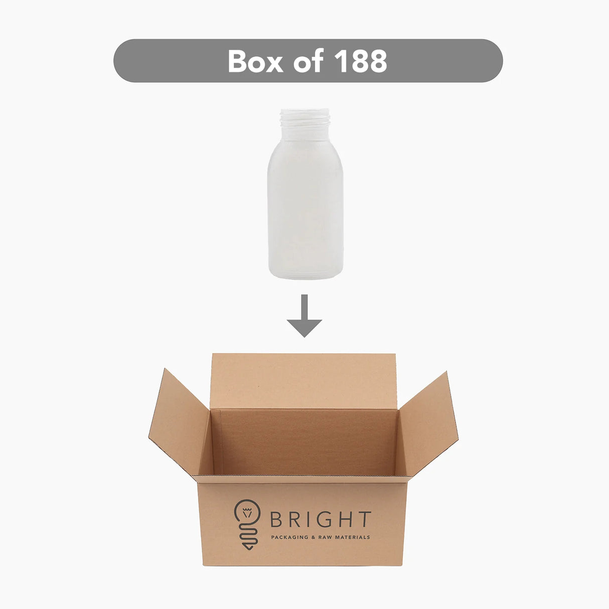50ml HDPE Boston Bottle (24mm neck) - No Closure - Natural