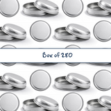 Collection of 9ml aluminium tin containers, empty cosmetic packaging for lip balm, samples, salves and solid formulations