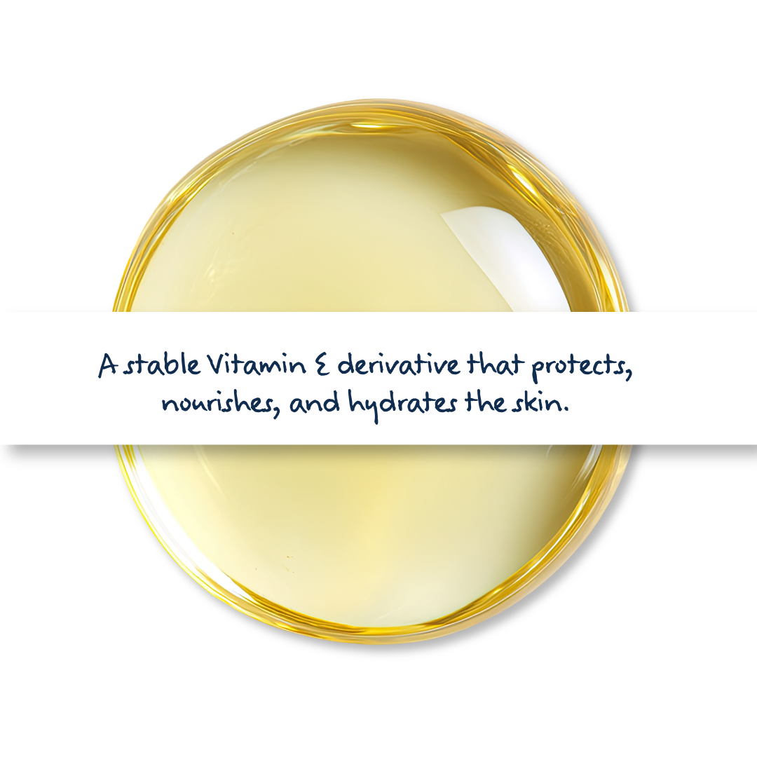 Vitamin E Acetate oil stable form of Vitamin E used in skincare for antioxidant protection, hydration, and repairing skin in creams, lotions, and serums