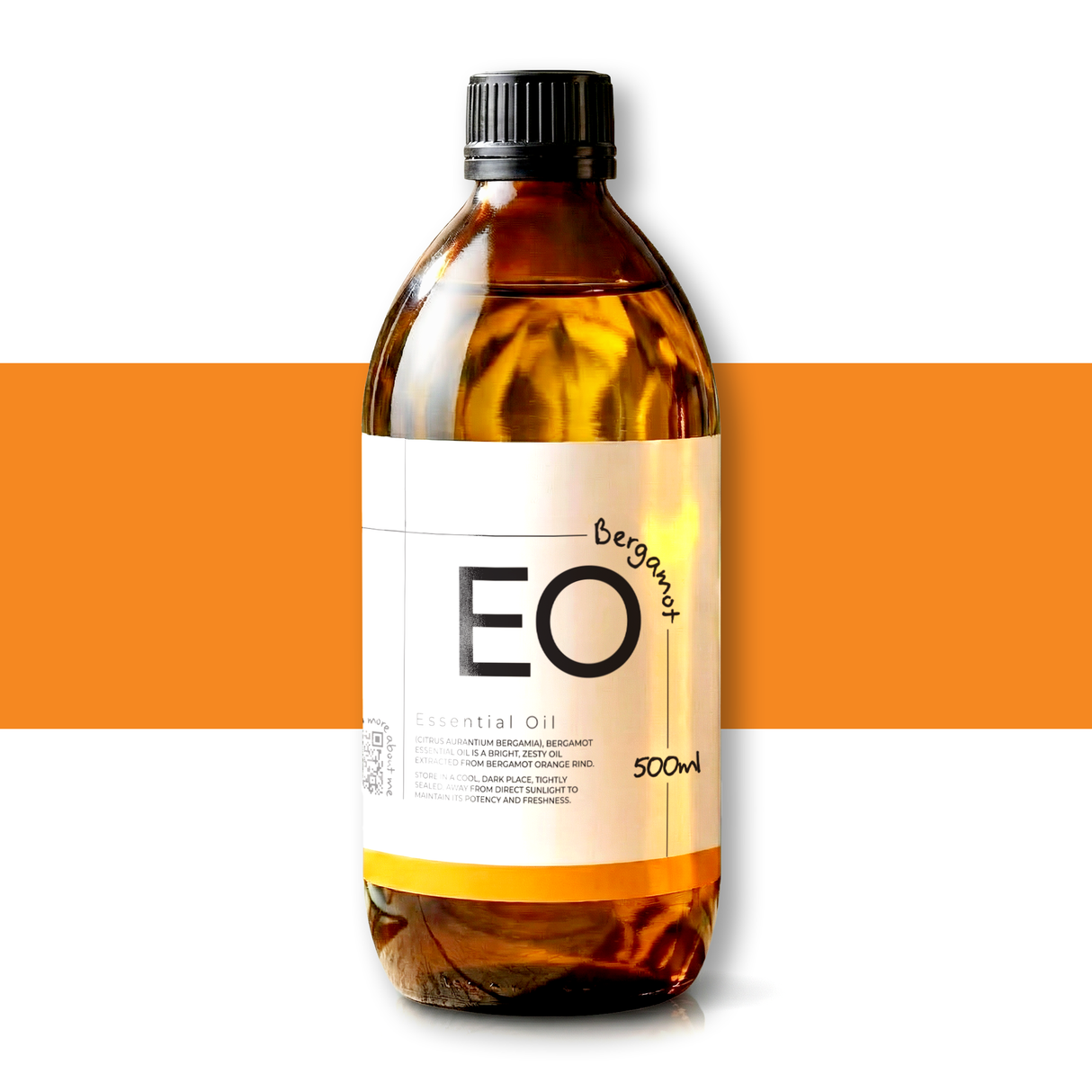 500ml Bergamot Essential Oil natural oil, zesty citrus oil used in skincare, perfumery, and aromatherapy for uplifting and soothing effects
