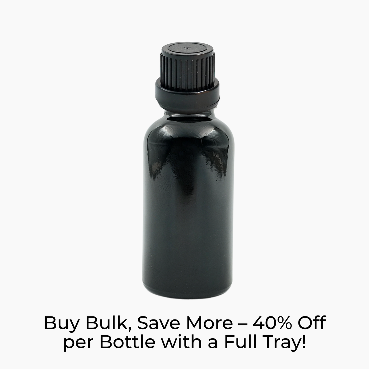 30ml Glass Dropper Bottle (18mm neck) - No Closure - Black