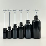 20ml Glass Dropper Bottle (18mm neck) - No Closure - Black