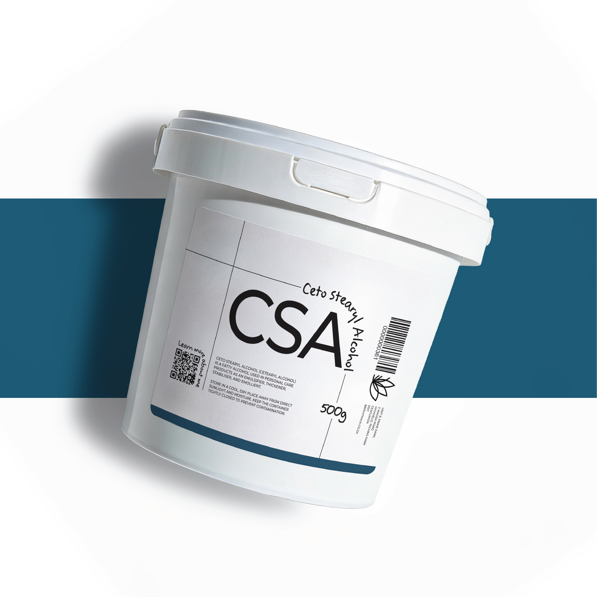 500g Cetearyl Alcohol in container, cosmetic fatty alcohol blend used as emulsifier, thickener, and stabiliser in skincare and haircare formulations