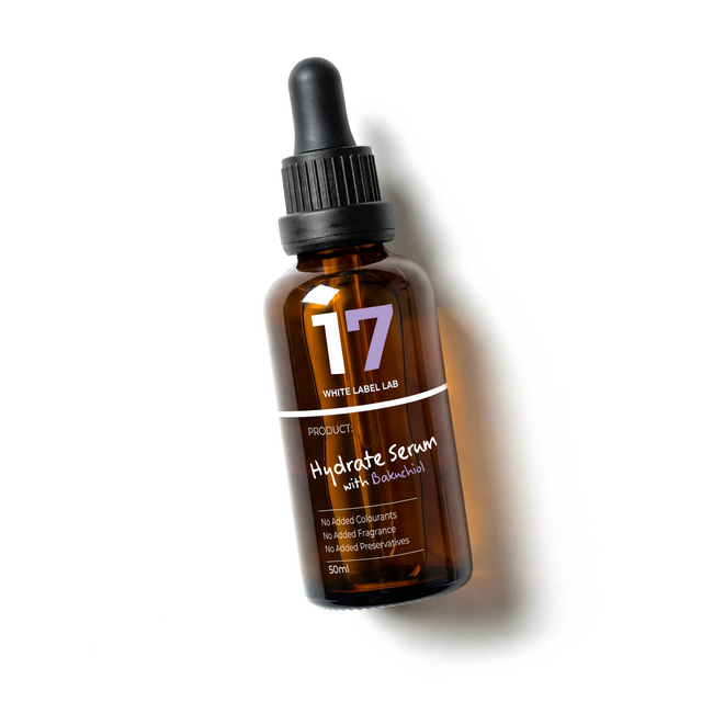 BrightPack Hydrate Serum with Bakuchiol (Formula #17) is a lightweight, fast-absorbing oil-serum that deeply hydrates and supports smoother, firmer-looking skin without irritation.