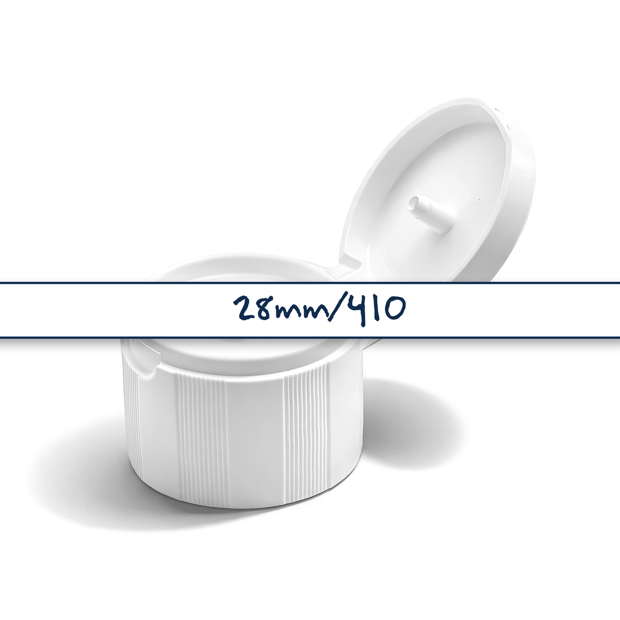 28mm Flip top caps for cosmetic and personal care bottles, ideal for shampoos, lotions and liquid packaging