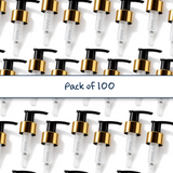 24 mm gold collar lotion and soap pumps for cosmetic bottles, ideal for handwash, lotions and liquid personal care products