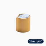 Gold Collar Disc Top Cap (24 mm) - White